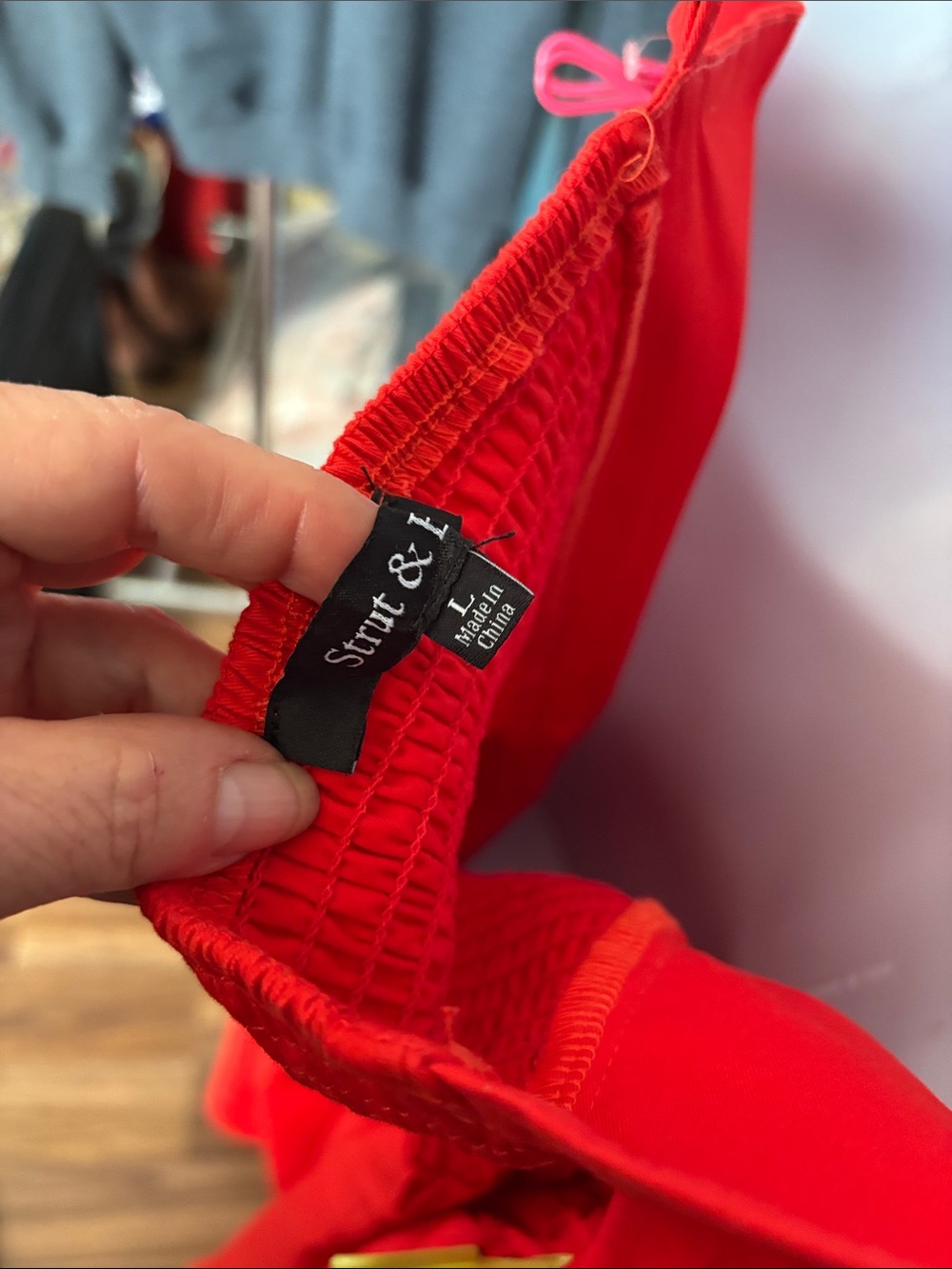 Red One-Shoulder Midi Dress with Front Knot - Picture 2 of 8